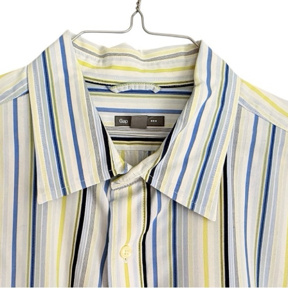 GAP Men's Striped Shirt in Yellow and Blue - Picture 4 of 7